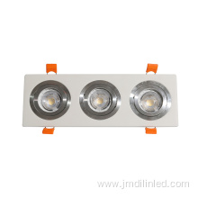 White Recessed Rectangular LED Triple Heads Downlights